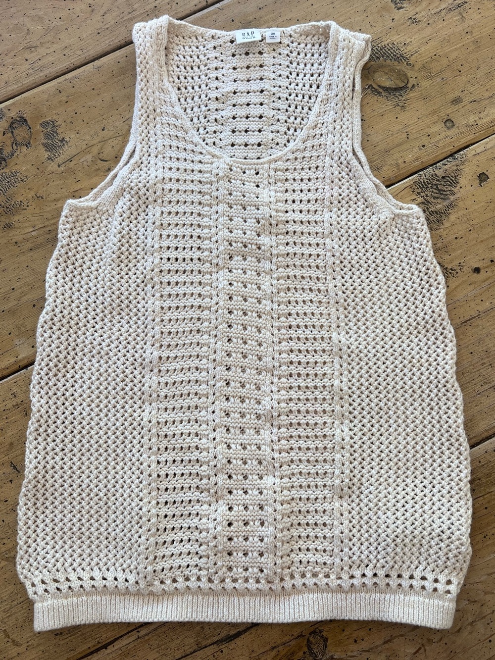 🤍GAP White Crochet Cotton Tank Top